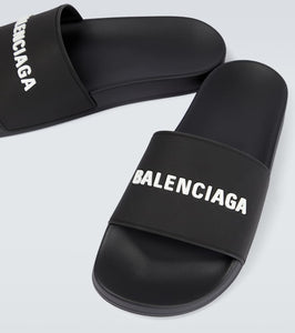 Balenciaga Pool logo rubber slides