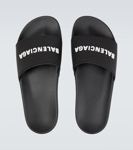 Balenciaga Pool logo rubber slides
