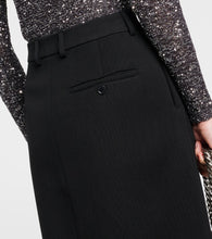 Balenciaga Side-slit wool twill maxi skirt