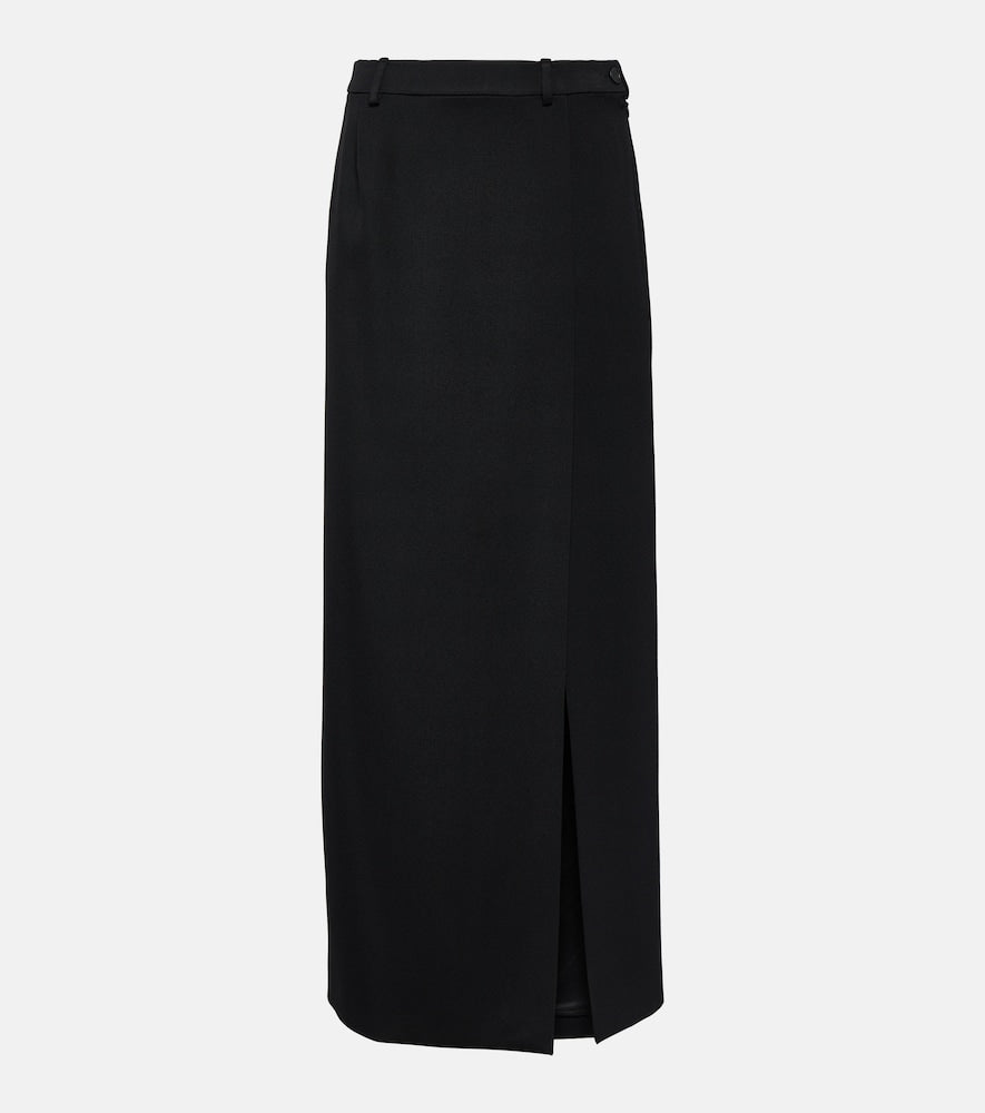 Balenciaga Side-slit wool twill maxi skirt - Balenciaga 侧开衩羊毛斜纹长裙