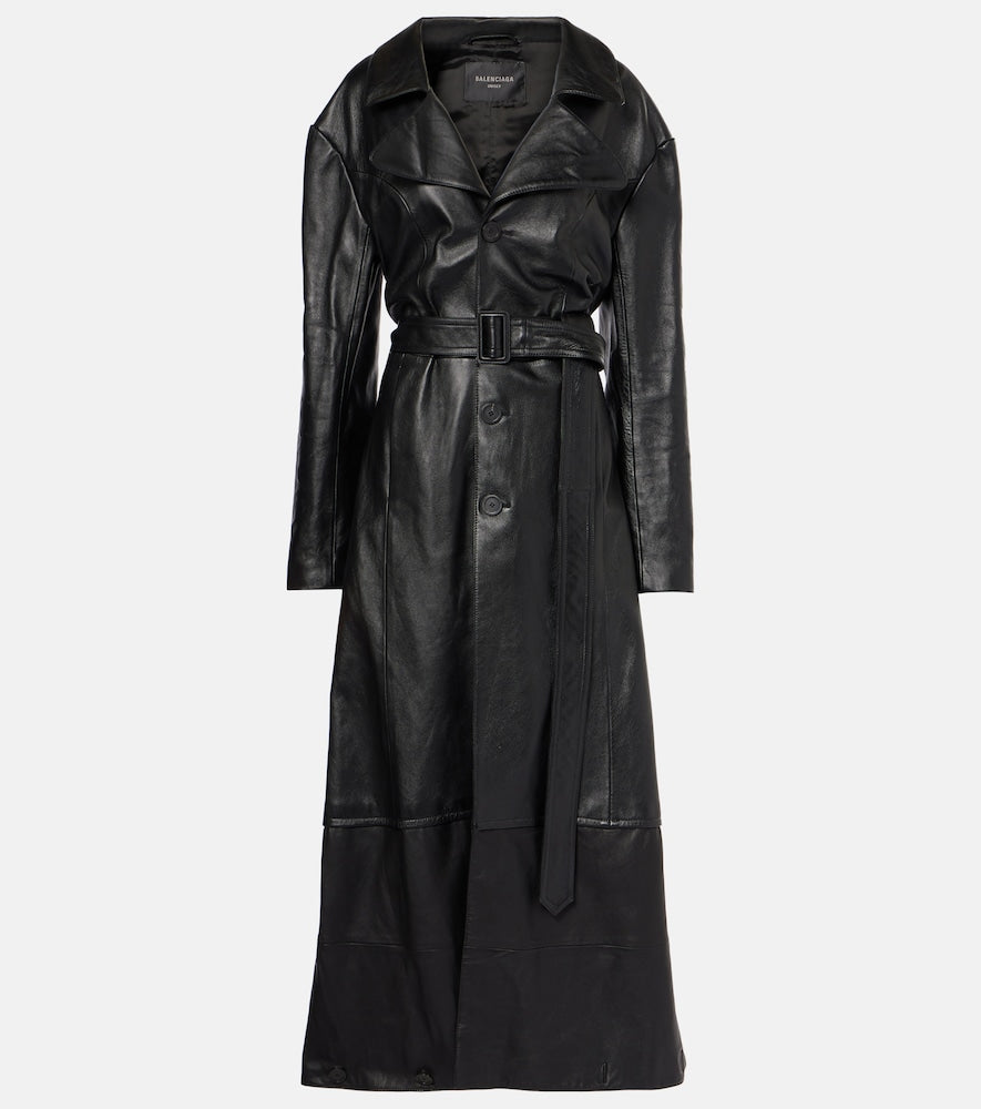 Balenciaga Single-breasted leather coat - Balenciaga 单排扣皮大衣
