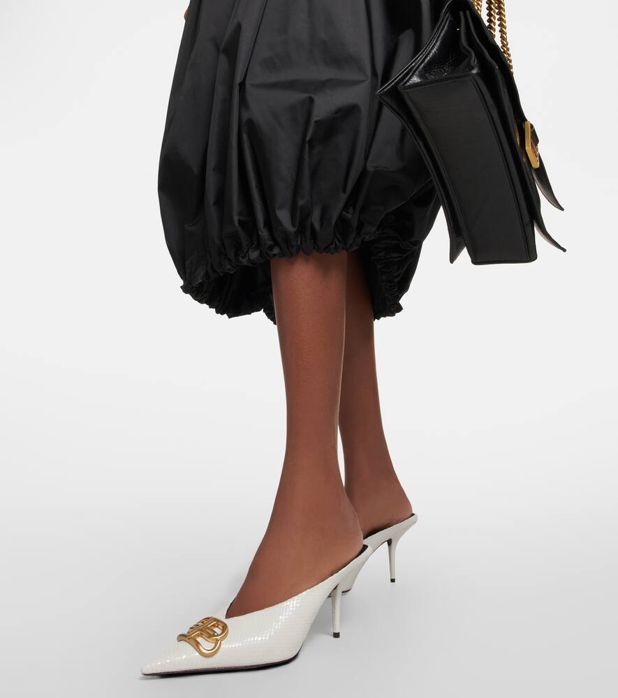Balenciaga Square Knife BB python-effect leather mules