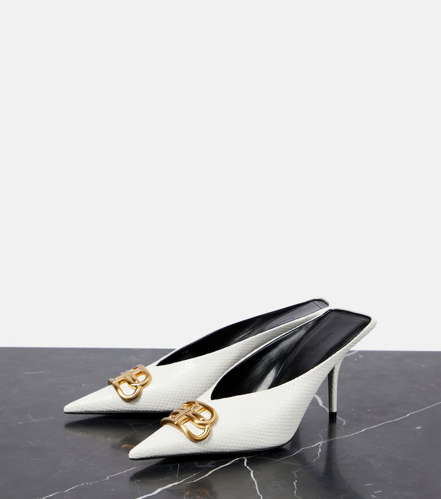 Balenciaga Square Knife BB python-effect leather mules