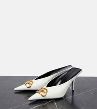 Balenciaga Square Knife BB python-effect leather mules