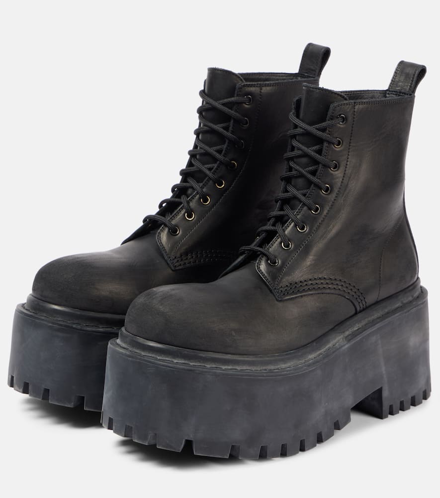Balenciaga Strike leather platform combat boots