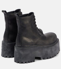 Balenciaga Strike leather platform combat boots