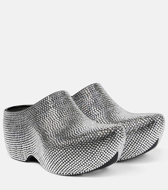 Balenciaga Technoclog embellished rubber clogs