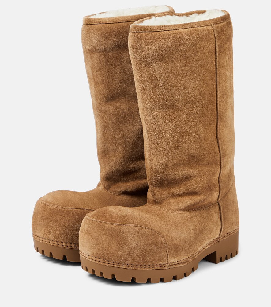Balenciaga Alaska High suede boots (Brown) - Flat Boots