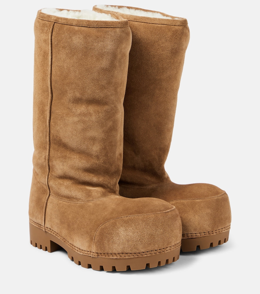 Balenciaga Alaska High suede boots (Brown) - Flat Boots