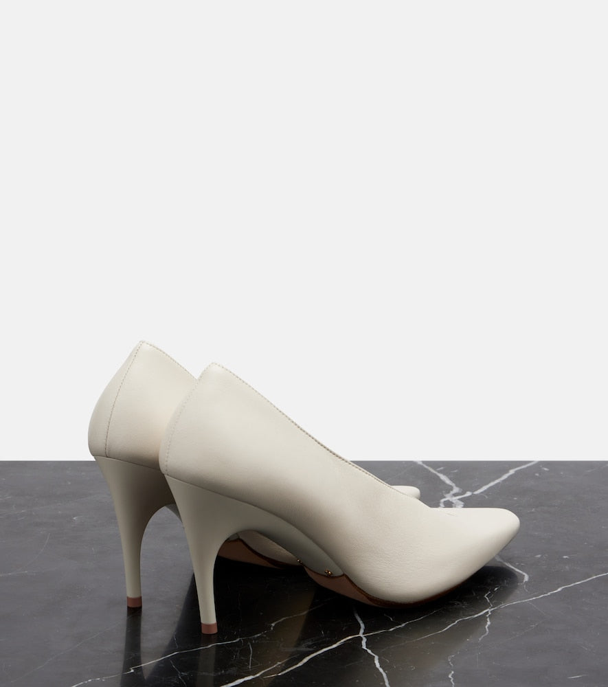 Balenciaga Duchesse leather pumps (White) - High-Heel Pumps