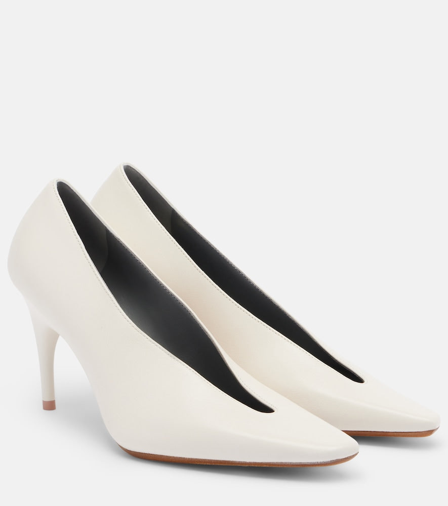 Balenciaga Duchesse leather pumps (White) - High-Heel Pumps