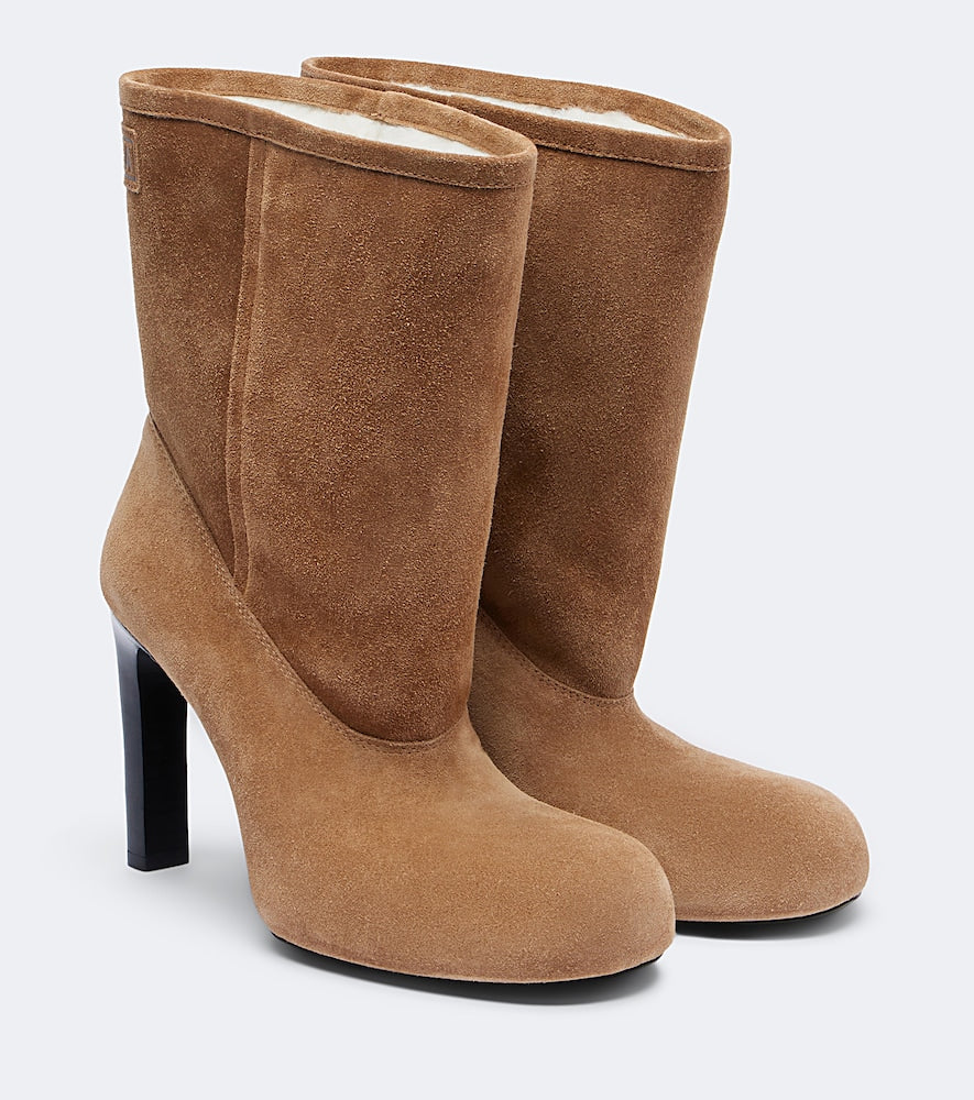 Balenciaga Fargo 80 suede ankle boots - Brown High Heels