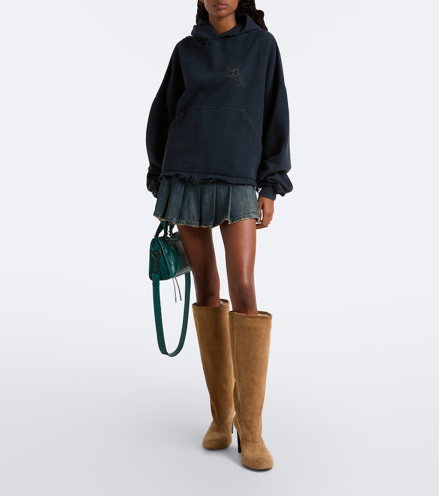 Balenciaga Fargo 80 suede knee-high boots - Brown High Heels