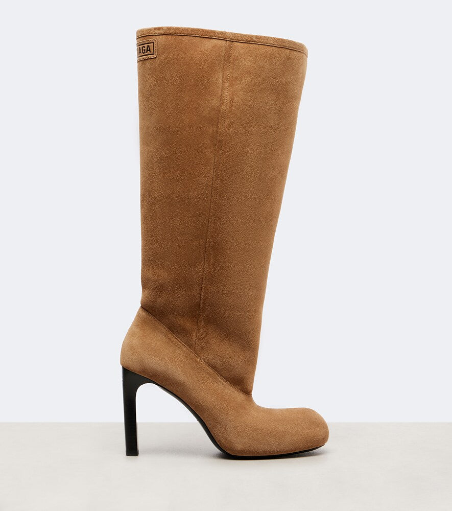 Balenciaga Fargo 80 suede knee-high boots - Brown High Heels