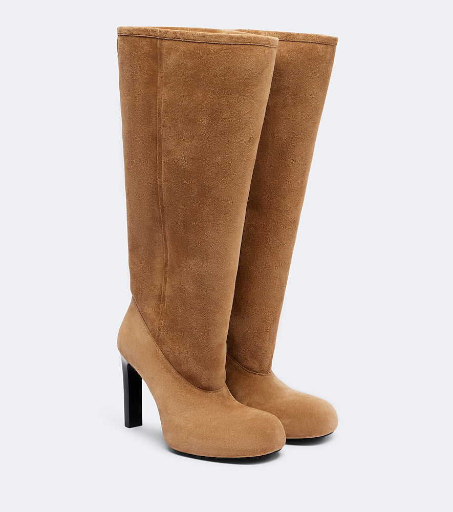Balenciaga Fargo 80 suede knee-high boots - Brown High Heels