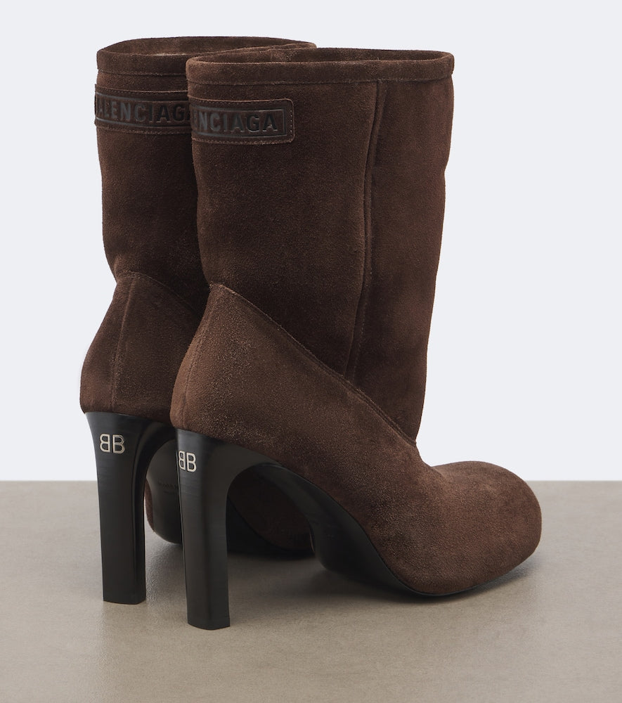 Balenciaga Fargo suede ankle boots (Brown) - Mid Heels