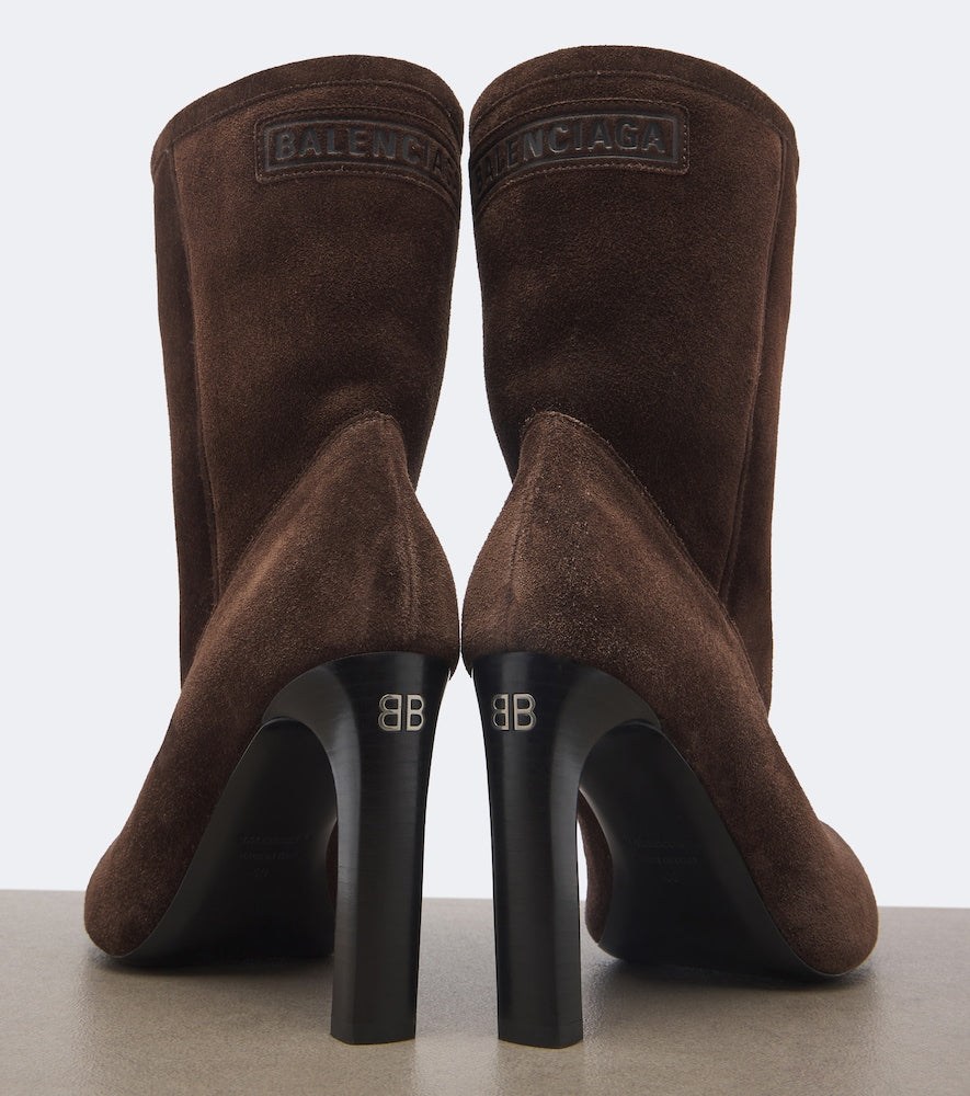 Balenciaga Fargo suede ankle boots (Brown) - Mid Heels