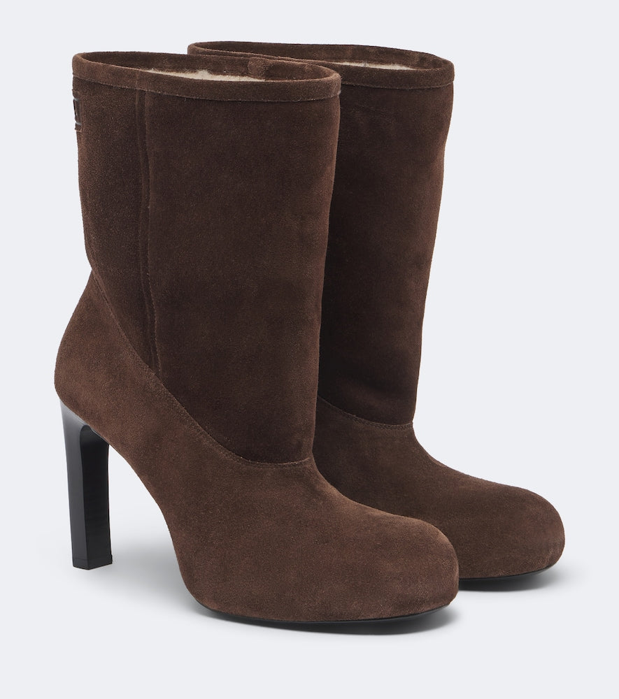 Balenciaga Fargo suede ankle boots (Brown) - Mid Heels