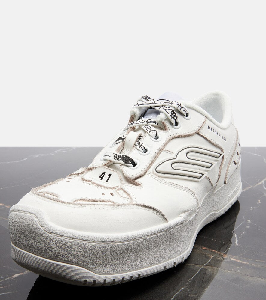 Balenciaga Hamptons leather platform sneakers in White - Low-Top Sneakers