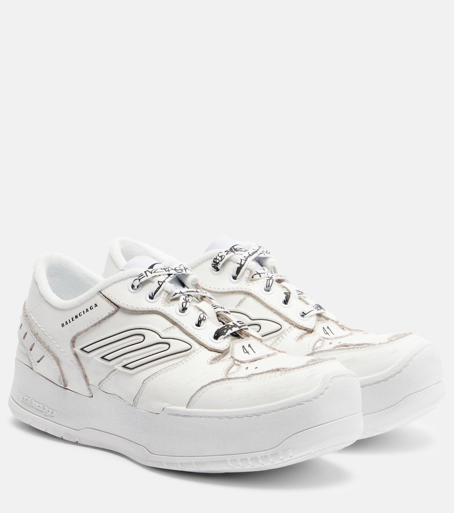 Balenciaga Hamptons leather platform sneakers in White - Low-Top Sneakers