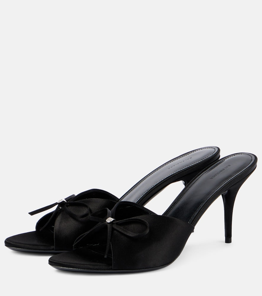 Balenciaga Knife Bow 80 satin sandals in Black - Heeled Sandals