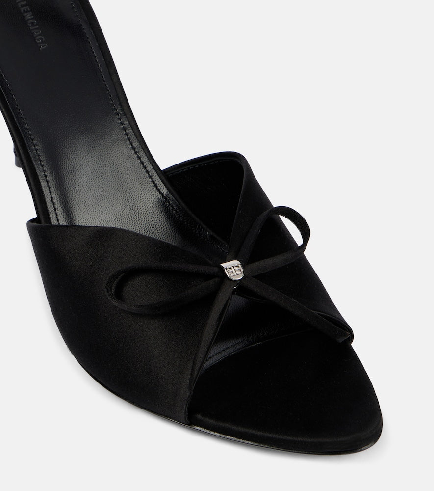 Balenciaga Knife Bow 80 satin sandals in Black - Heeled Sandals