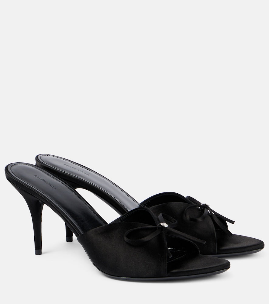 Balenciaga Knife Bow 80 satin sandals in Black - Heeled Sandals