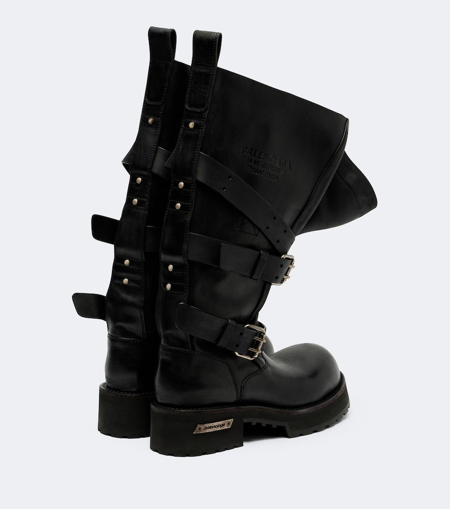 Balenciaga Venom leather combat boots - Black Flat Boots