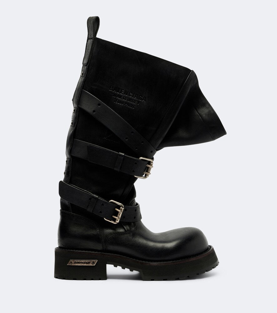 Balenciaga Venom leather combat boots - Black Flat Boots