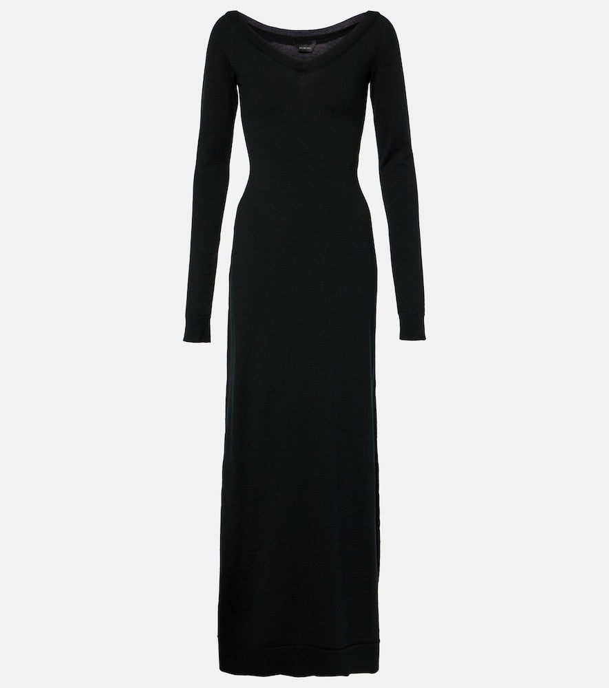 Balenciaga Wool-blend maxi dress. Balenciaga羊毛混纺长裙