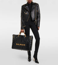Balmain 1945 padded leather tote bag