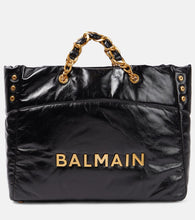 Balmain 1945 padded leather tote bag. Shop Balmain Tote Bags for women now.