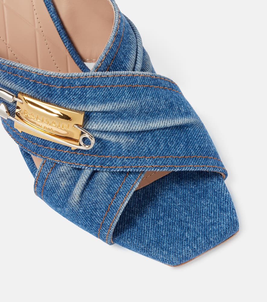 Balmain 75 embellished denim mules