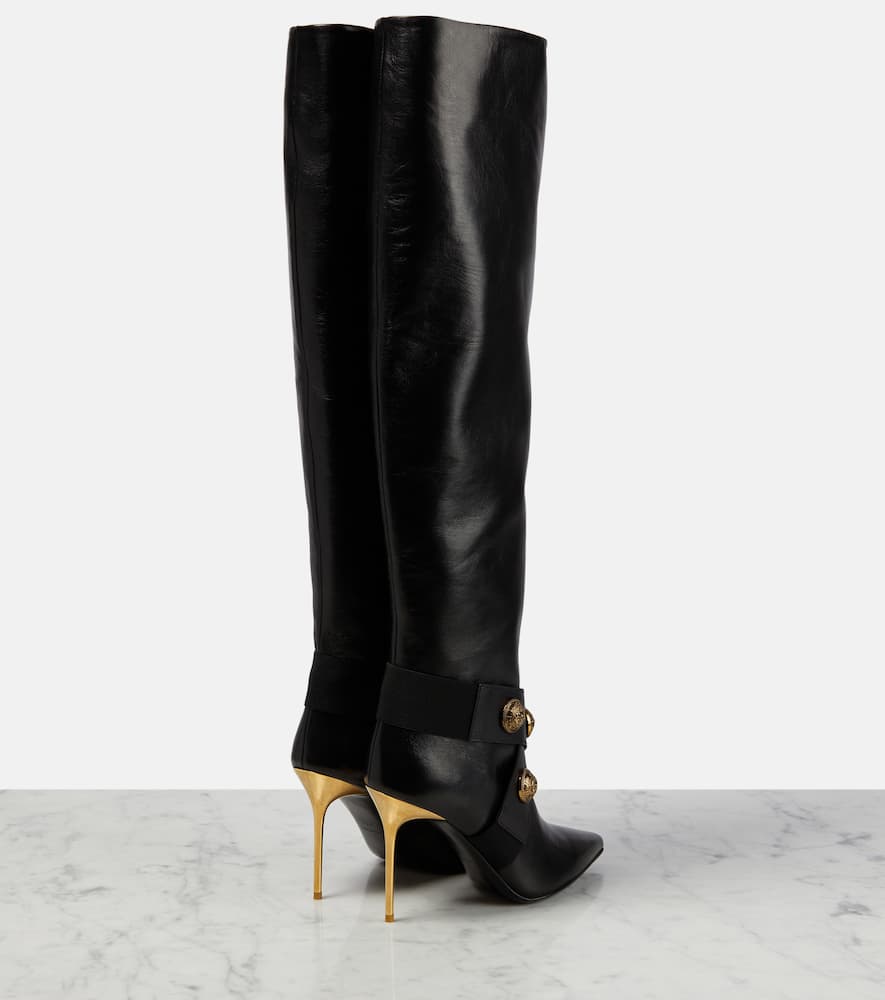 Balmain Alma leather knee-high boots