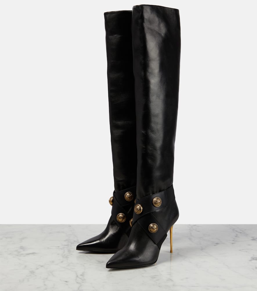 Balmain Alma leather knee-high boots