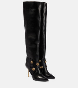 Balmain Alma leather knee-high boots