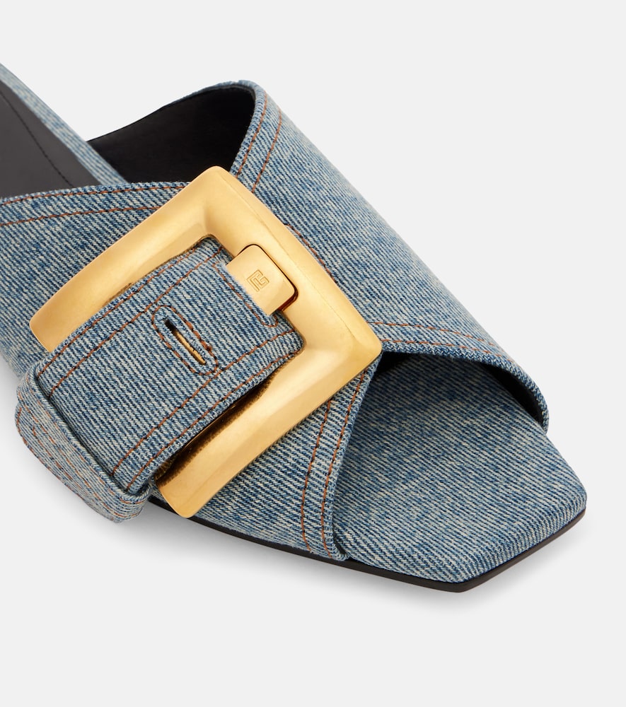Balmain Anthem denim slides