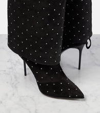Balmain Ariel embellished knee-high suede boots