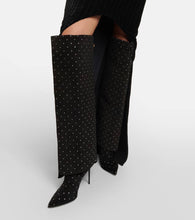 Balmain Ariel embellished knee-high suede boots