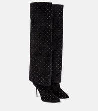Balmain Ariel embellished knee-high suede boots