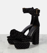 Balmain Ava embellished suede platform sandals