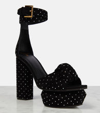 Balmain Ava embellished suede platform sandals