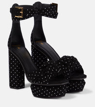 Balmain Ava embellished suede platform sandals