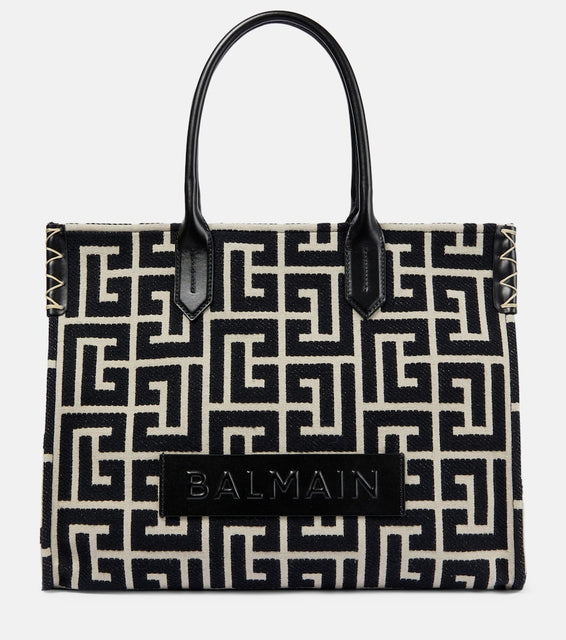 Balmain B-Army 42 jacquard tote bag. Shop Balmain Tote Bags for women now.