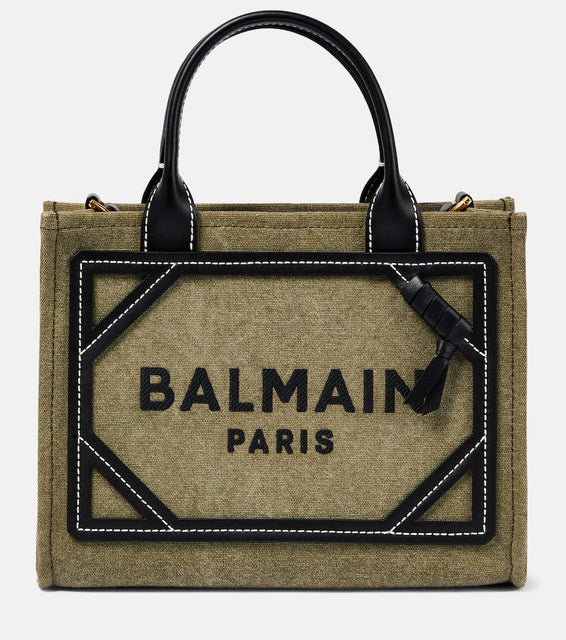 Balmain B-Army Small canvas tote bag. Shop Balmain Tote Bags for women now.