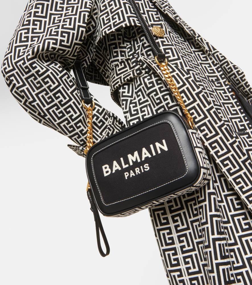 Balmain B-Army canvas and leather shoulder bag