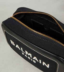 Balmain B-Army canvas and leather shoulder bag
