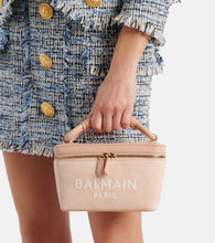 Balmain B-Army suede and leather vanity bag