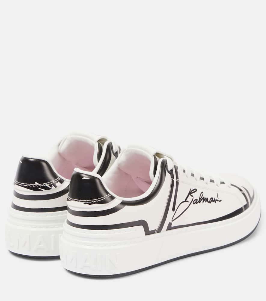 Balmain B-Court logo leather low-top sneakers