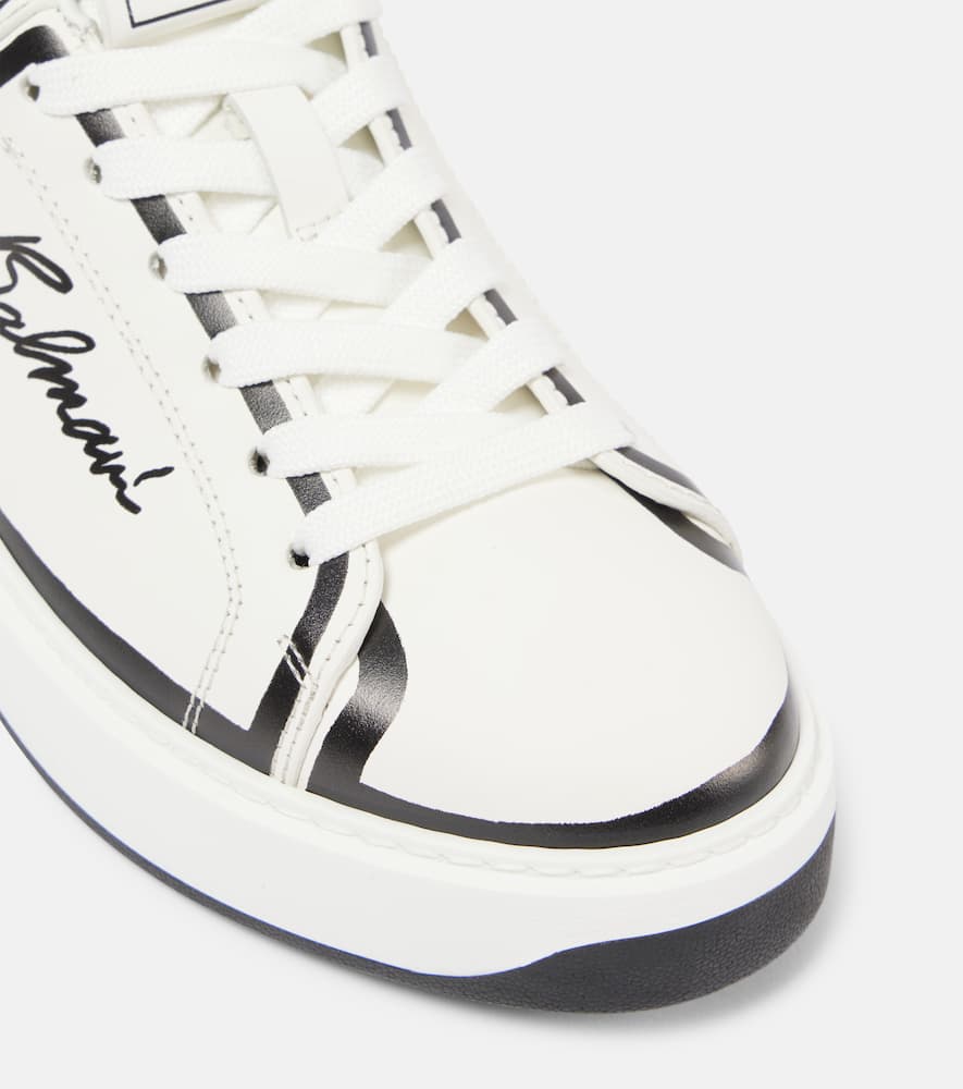 Balmain B-Court logo leather low-top sneakers